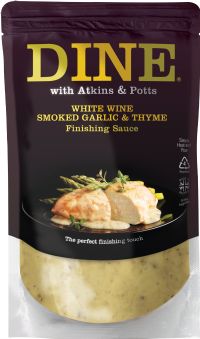 ATKINS & POTTS White Wine, Smoked Garlic & Thyme Finishing Sauce 350g