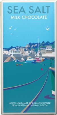 KERNOW CHOCOLATE Becky Bettesworth Sea Salt Milk Chocolate Bar 100g