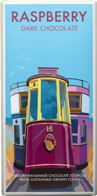 KERNOW CHOCOLATE Becky Bettesworth Raspberry Dark Chocolate Bar 100g