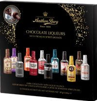 ANTHON BERG Chocolate Liqueur Bottles - 12 pack 187g