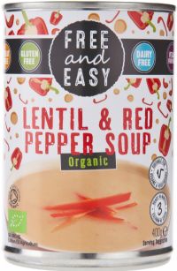 FREE AND EASY Organic Lentil & Red Pepper Soup 400g