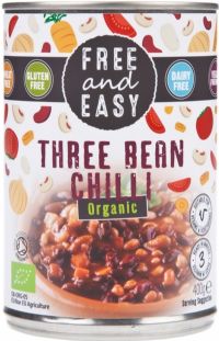 FREE AND EASY Organic Three Bean Chilli 400g