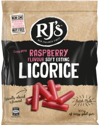 RJ'S LICORICE Raspberry Soft Eating Licorice - Bag 300g
