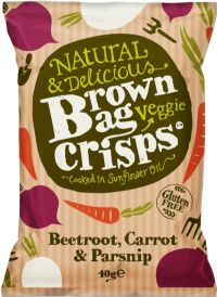 BROWN BAG CRISPS Beetroot, Carrot & Parsnip 40g