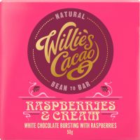WILLIE'S CACAO Raspberries & Cream - White Chocolate 50g