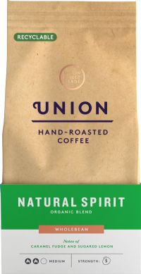 UNION COFFEE Hand-Roasted Coffee Natural Spirit Organic - Wholebean 200g