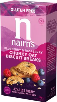NAIRN'S Chunky Oat Biscuit Breaks - Blueberry & Raspberry 160g