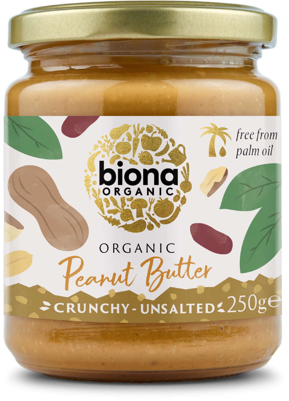 Holleys Fine Foods  BIONA Organic Peanut Butter - Crunchy Unsalted 250g