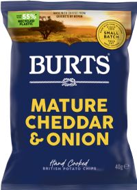 BURTS SNACKS Potato Chips - Mature Cheddar & Onion 40g