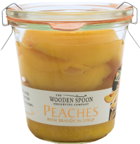 THE WOODEN SPOON PRESERVING COMPANY Peaches with Brandy - Weck Jar 275g