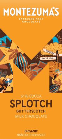 MONTEZUMA'S Splotch - Organic Butterscotch Milk Chocolate Bar 90g