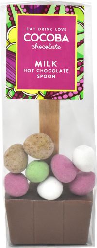COCOBA Milk Hot Chocolate Spoon with Mini Eggs 50g