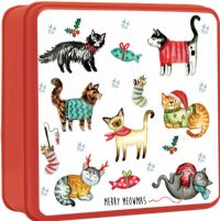GRANDMA WILD'S Assorted Biscuits in Embossed Merry Meowmas Tin 160g