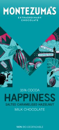 MONTEZUMA'S Happiness - Salted Caramelised Hazelnut Milk Chocolate Bar 90g