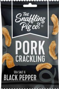 THE SNAFFLING PIG CO. Pork Crackling - Black Pepper & Sea Salt 40g