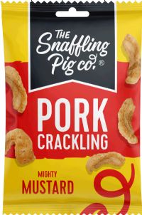 THE SNAFFLING PIG CO. Pork Crackling - Mighty Mustard 40g