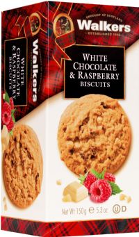 WALKER'S White Chocolate & Raspberry Biscuits 150g