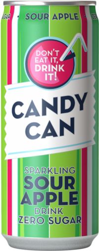 CANDY CAN Sparkling Sour Apple Drink 330ml