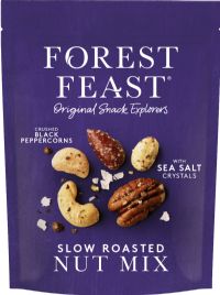 FOREST FEAST Slow Roasted Nut Mix - Crushed Black Peppercorns 120g