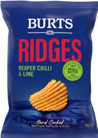 BURTS SNACKS Potato Chips Ridges - Reaper Chilli & Lime 40g