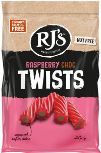 RJ'S LICORICE Raspberry Licorice Choc Twists 280g