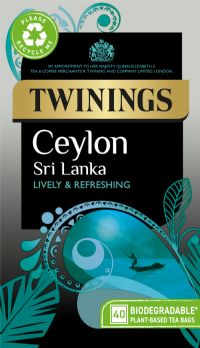 TWININGS 40 Ceylon (Sri Lanka) Teabags 100g