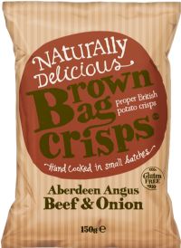 BROWN BAG CRISPS Aberdeen Angus Beef & Onion 150g