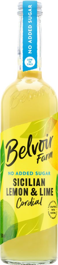BELVOIR No Added Sugar Sicilian Lemon & Lime Cordial 500ml