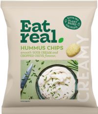 EAT REAL Hummus Chips - Smooth Sour Cream & Chopped Chive Flavour 45g