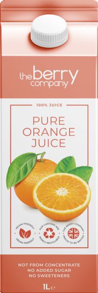 THE BERRY COMPANY Pure Orange Juice 1L