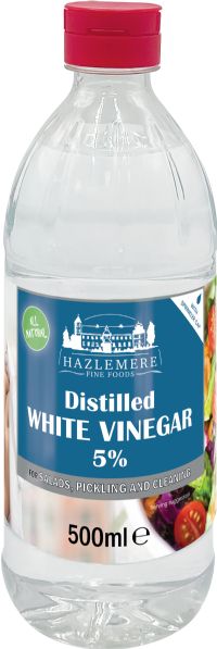 HAZLEMERE FINE FOODS Distilled White Vinegar 5% 500ml