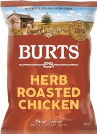 BURTS SNACKS Potato Chips - Herb Roasted Chicken 150g
