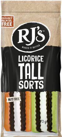 RJ'S LICORICE Licorice Tallsorts 70g