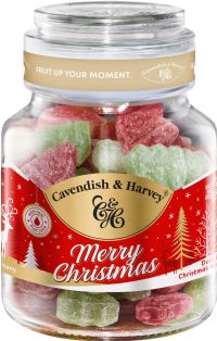 CAVENDISH & HARVEY Merry Christmas Apple & Plum Sweets - Jar 300g