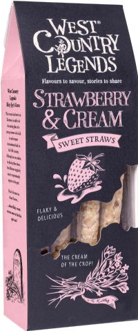 WEST COUNTRY LEGENDS Strawberry & Cream Sweet Straws 100g