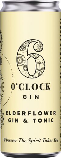 6 O'CLOCK Elderflower Gin & Tonic - Can 5.8% ABV 250ml