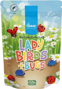 HAMES Solid Milk Chocolate Ladybirds & Bugs - Pouch 100g
