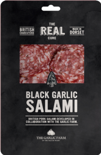 THE REAL CURE Black Garlic Salami - Sliced 55g