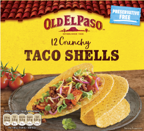 OLD EL PASO 12 Crunchy Taco Shells 156g