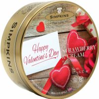 SIMPKINS Strawberry & Cream Flavour Drops - Happy Valentine's Day 175g